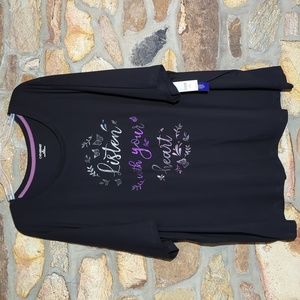 Catherine's listen with your heart black T-shirt